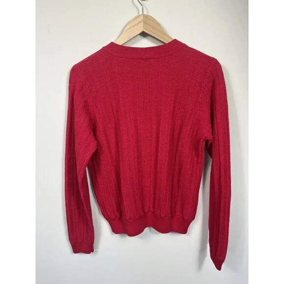 Joie Womens Sweater Large Pink Crew Neck Balloon Sleeve 100% Cotton - Picture 6 of 10